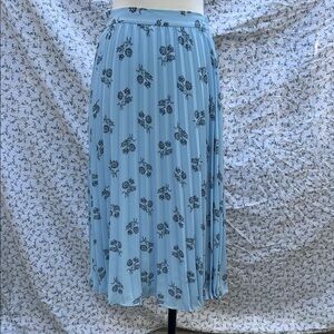 Brooks Brothers Floral Blue Midi Skirt